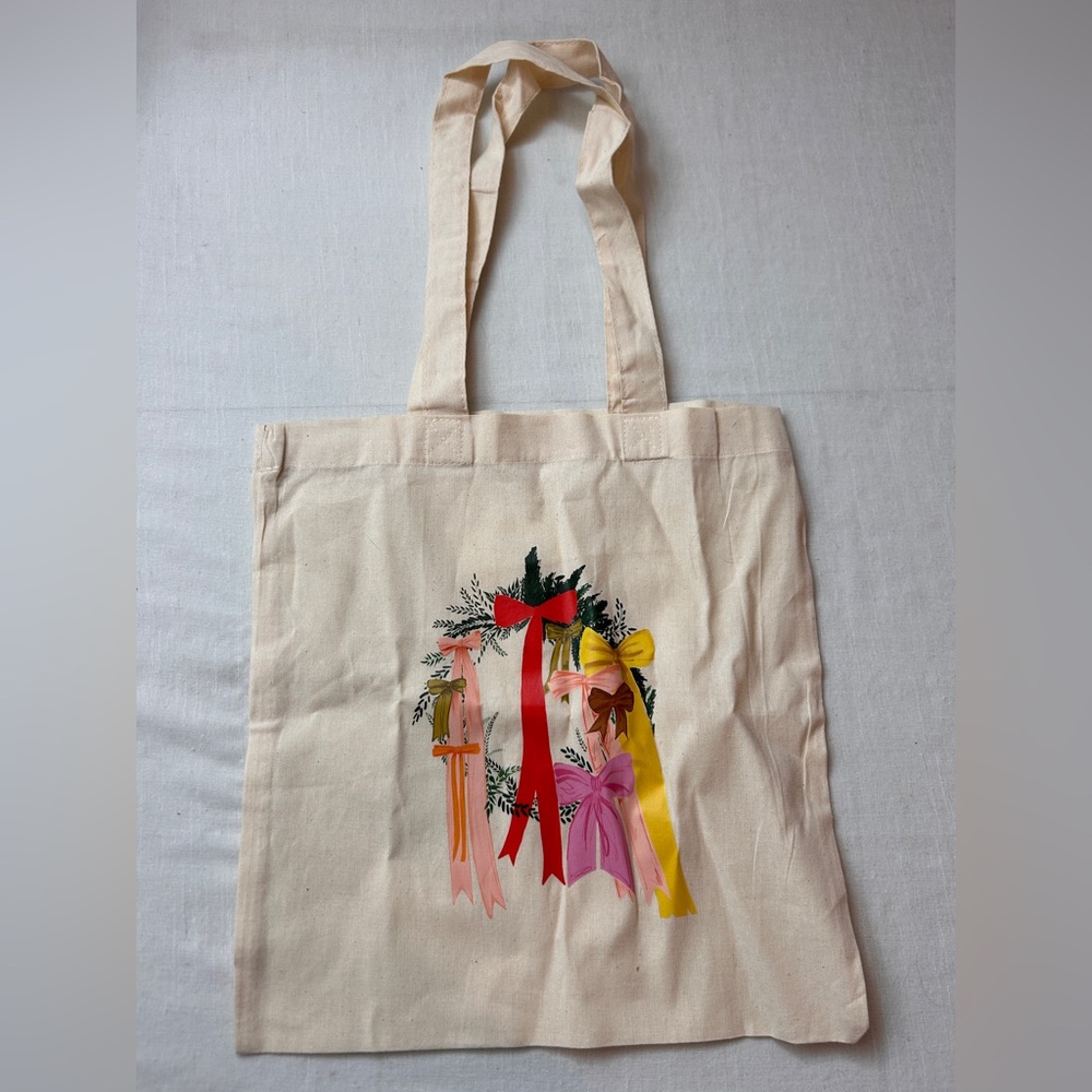 Ribbon and Wreath Canvas Tote Bag
